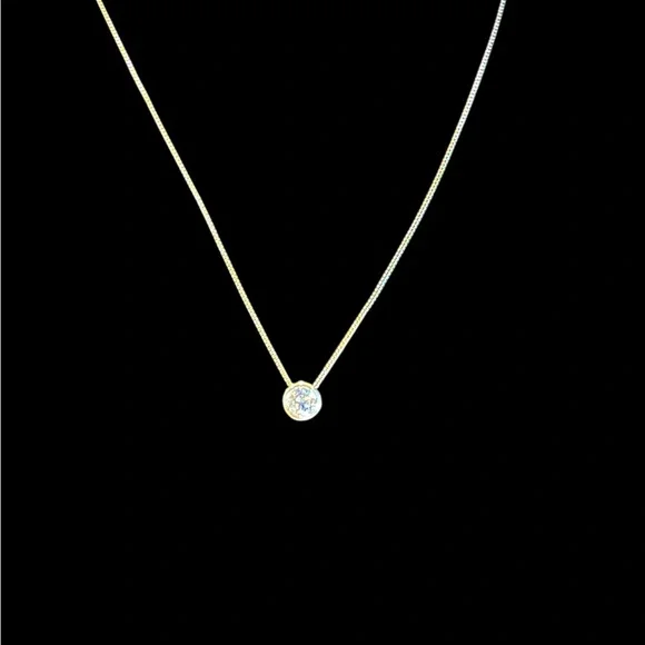 0.8ct Moissanite Bezel Necklace